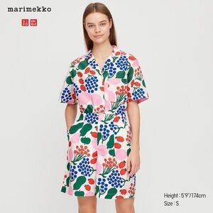 Marimekko x Uniqlo LARGE Cotton Pleated AOP Poplin Fruit Pattern Shorts Size L